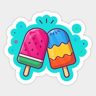 Watermelon Popsicle Cartoon Sticker